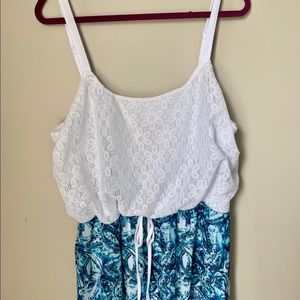 Lace & Print Maxi Dress